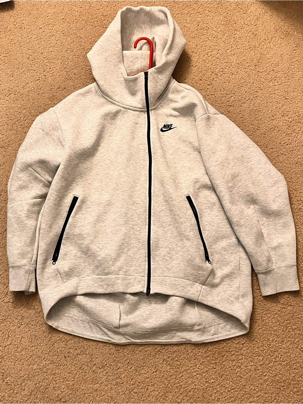 Nike Light Gray Full-Zip Bomber Hoodie